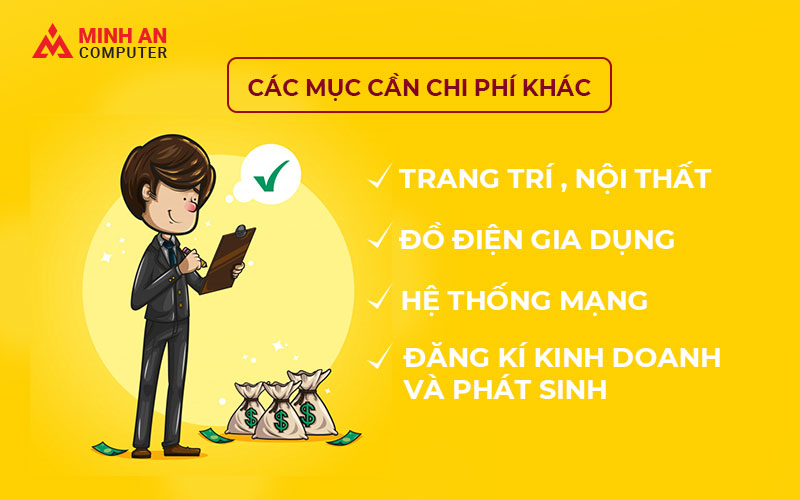 Các hạng mục trong chi phí mở phòng game